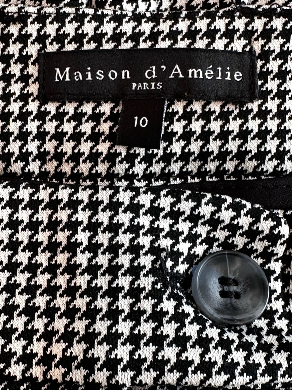 Black & White Houndstooth Wide Leg Trousers by Maison d’ Amelie - Picture 14 of 15